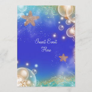 "Beach theme" elegant wedding engagement birthday Invitation