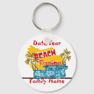 Beach Theme Family Reunion Personalised Keychain
