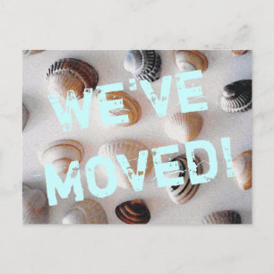 Beach theme moving postcard with sea shells