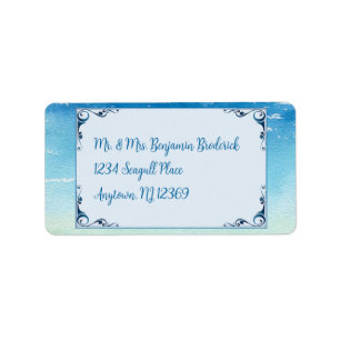 Beach Theme Ocean Sky Personalized Return Address Label
