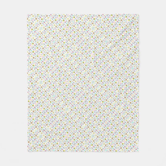 Beach Theme Pattern Cute Fleece Blanket (Front)