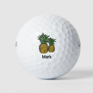 Beach Theme Pineapple with name Golf Balls