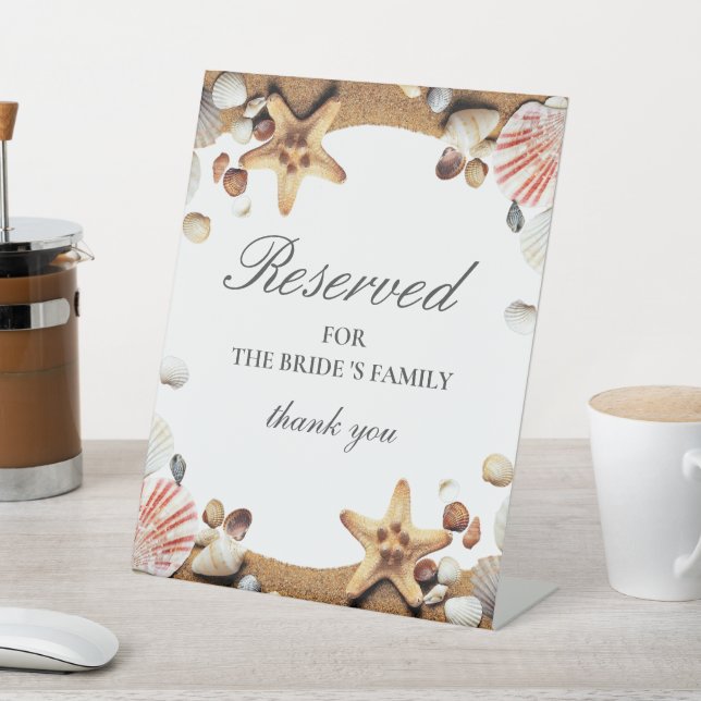 Beach Theme Reserved For Bride's Family Table Sign (In SItu)