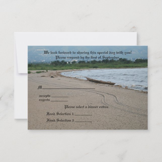 Beach Theme Response Card - Landscape (Front)