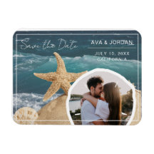 Beach Theme Save the Date Photo Wedding