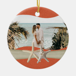 Beach Theme Starfish Photo Ceramic Tree Decoration
