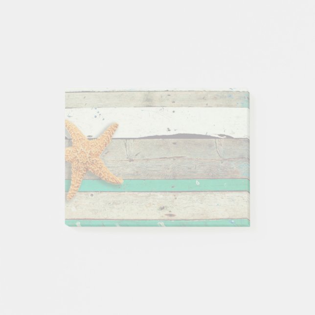 Beach Theme Starfish Wedding Rustic Post-it Notes (Front)