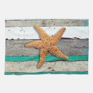 Beach Theme Starfish Wedding Rustic Tea Towel