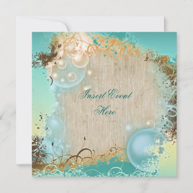Beach theme wedding - elegant party invitation (Front)