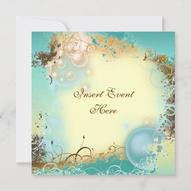 Beach theme wedding - elegant party invitation (Front)