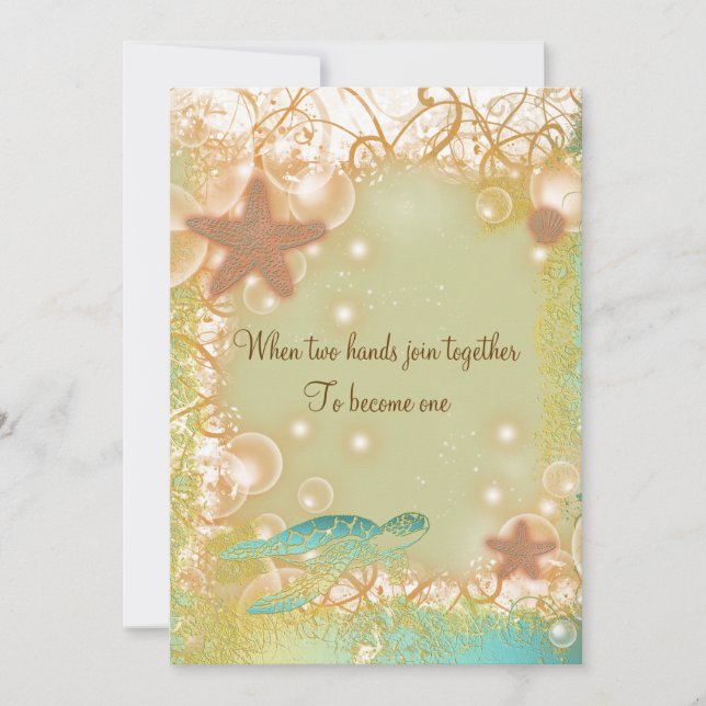 Beach theme wedding exotic invitation (Front)