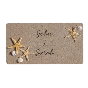 Beach Theme Wedding Favour Labels