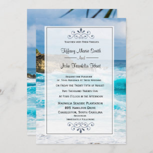 Beach Theme Wedding Invitation