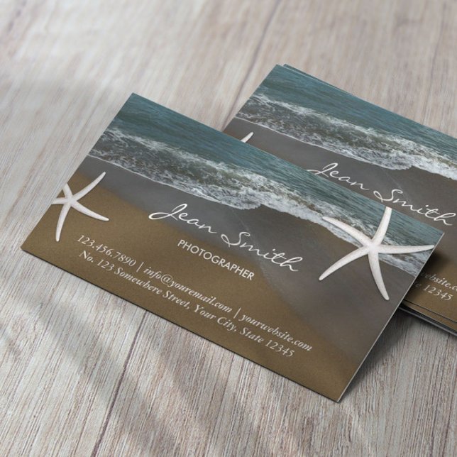 Beach Theme Wedding Photography Business Card (Creator Uploaded)
