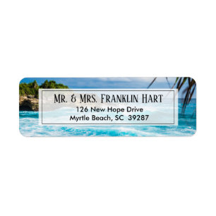 Beach Theme Wedding  Return Address