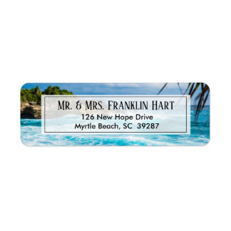 Beach Theme Wedding Return Address