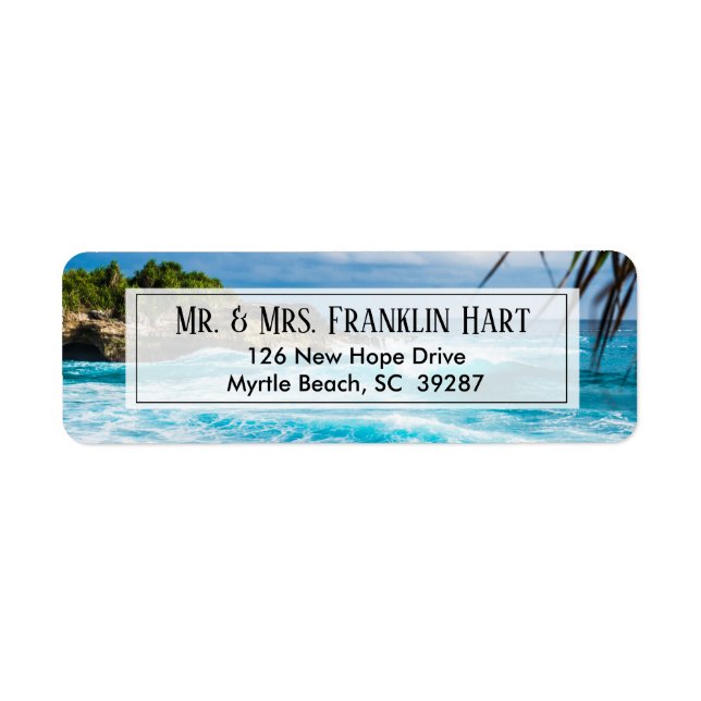 Beach Theme Wedding  Return Address (Front)