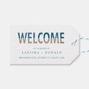 Beach Theme Welcome To Our Wedding Gift Bag Tags