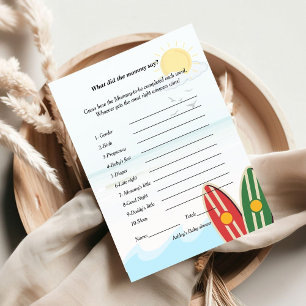 Beach theme What did the mum say Baby shower game