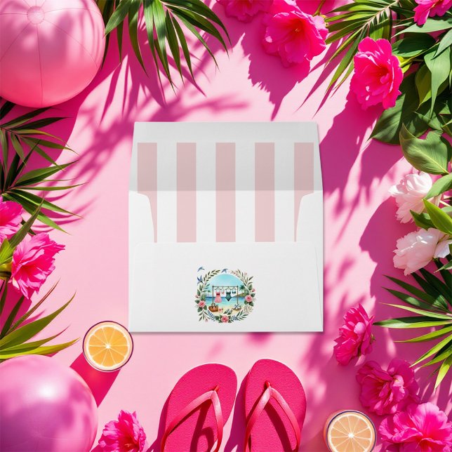 Beach-Themed Bachelorette Weekend Social Club Envelope (Beach-Themed Bachelorette Weekend Social Club Envelope)