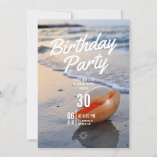 Beach Themed Birthday Party Invitation