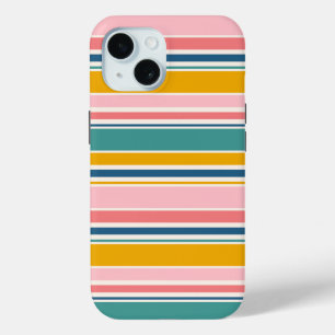 Beach Themed Colour Stripes iPhone 15 Case
