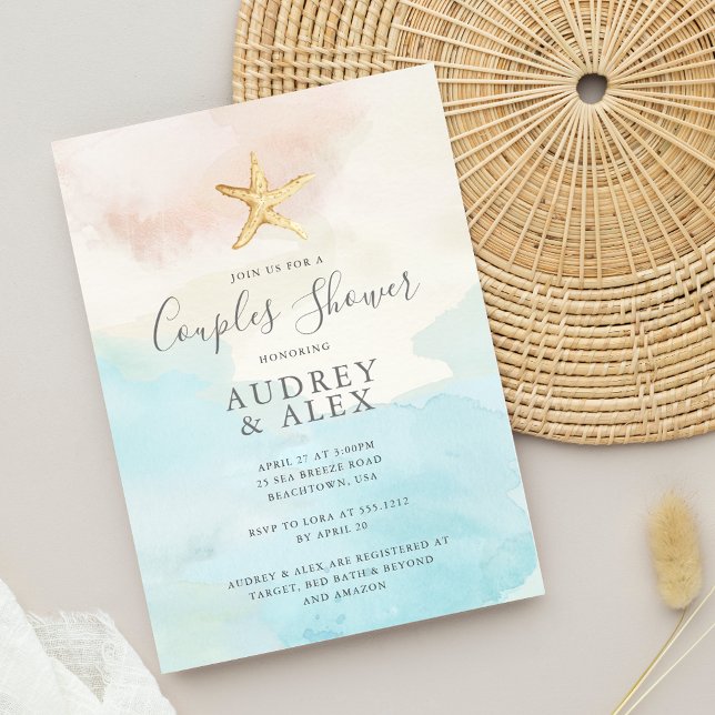 Beach Themed Couples Shower Invitation (Creator Uploaded)