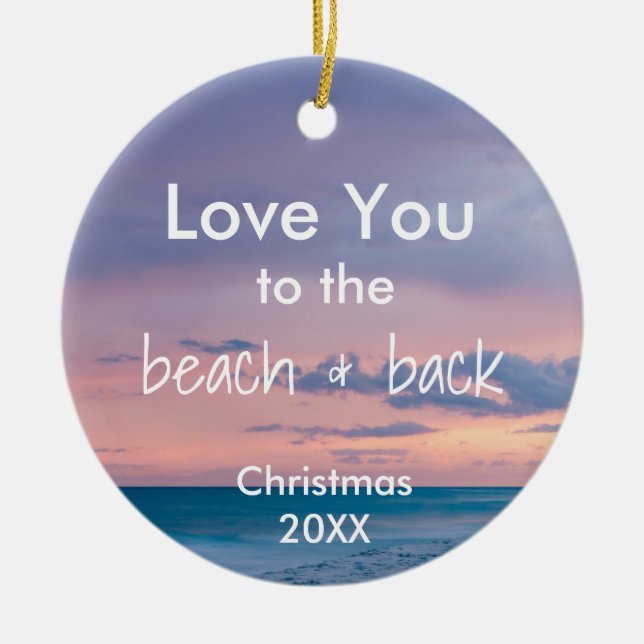 Beach Themed Ornament with Quote (Front)