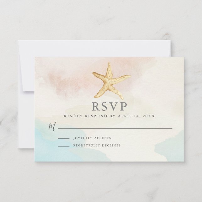 Beach Themed RSVP Card (Front)