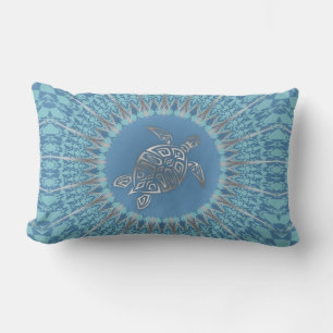 Beach Themed Sacred Turtle Lumbar Cushion