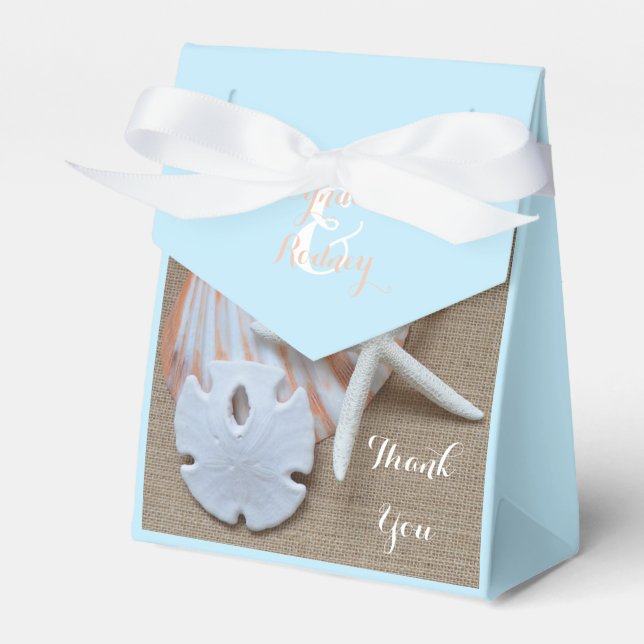 Beach Themed Wedding Favour Boxes (Front Side)