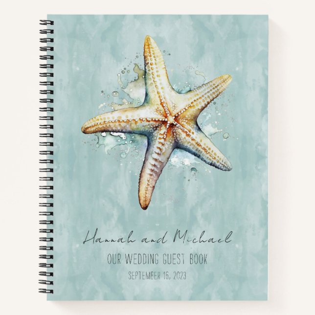 Beach Themed Wedding Guest Book (Front)