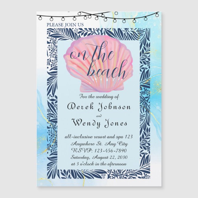 Beach-Themed Wedding Invitation (Front)
