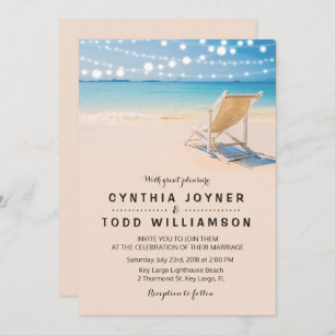 Beach Themed Wedding Invitation
