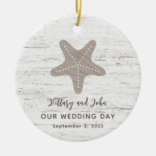 Beach Themed Wedding Wood Grain Ceramic Tree Decoration