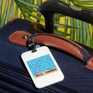 Beach Therapy Surfboard Summer Aesthetic Poster Luggage Tag