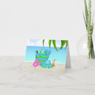 Beach Thinking of You Card with beach chairs