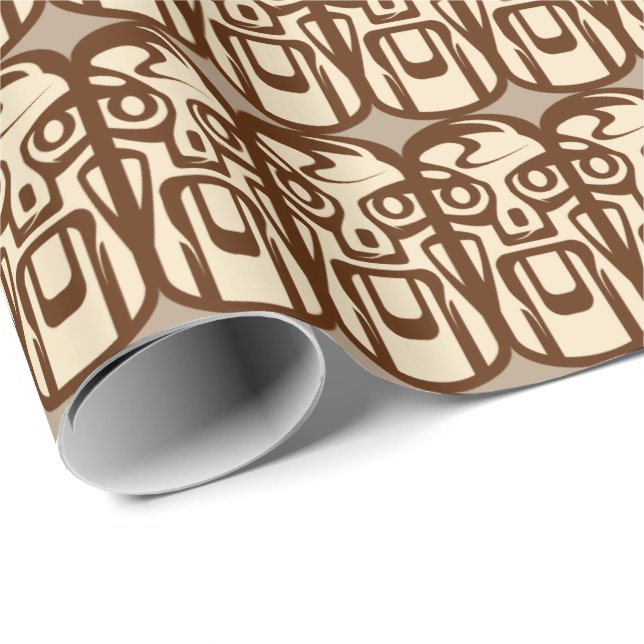 Beach Tiki face pattern wrapping paper (Roll Corner)