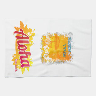 Beach Time Hawaii Tea Towel