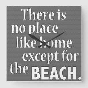Beach Time Square Wall Clock