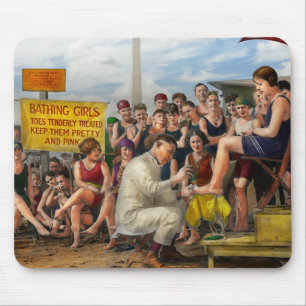 Beach - Toes Tenderly Treated 1922 Mouse Pad