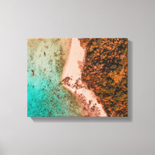 beach top-view photography during daytime canvas print