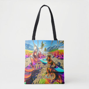 Beach Tote Bag Family German Shepherd Dog 