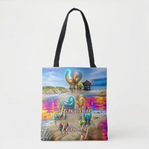 Beach Tote Bag Family Sand Welcome Balloons