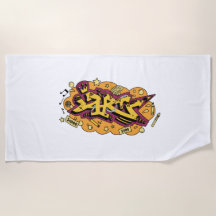 Beach towel art graffiti
