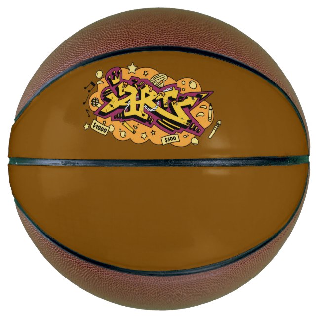 Beach towel art graffiti basketball (Front)