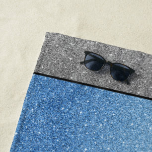 Beach Towel Beach Towels in Blue/Silver Glitter