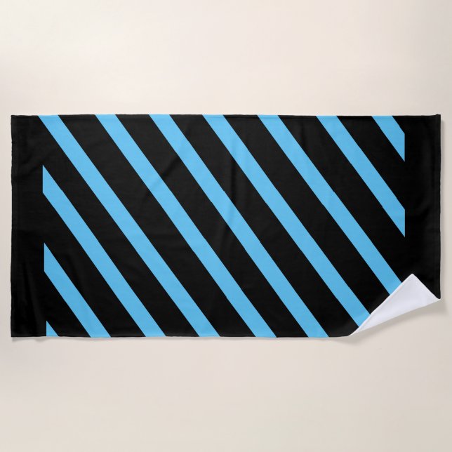 Beach Towel Beach Towels Sky Blue Stripe (Front)