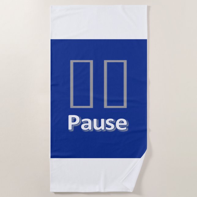 Beach Towel Blue Pause  (Front)