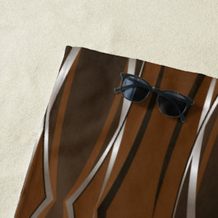 Beach Towel - Brown Silver Retro